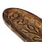 15&#x22; Natural Boho Decorative Wood Tray with Carved Floral Design